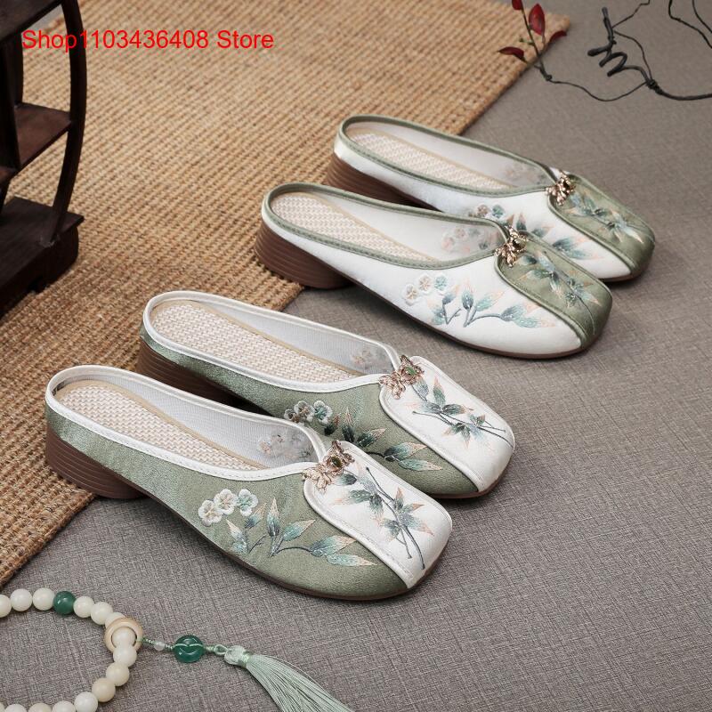 New Ethnic Fashion - 새로운 자수 슬리퍼, 여성용 홈 플랫