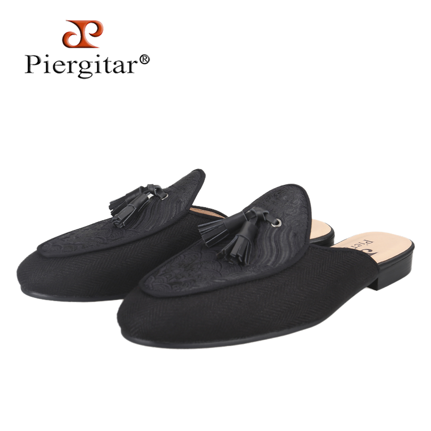 New Ethnic Fashion - 피에르기타르 새로운 중국풍 블랙 헤링본 리넨