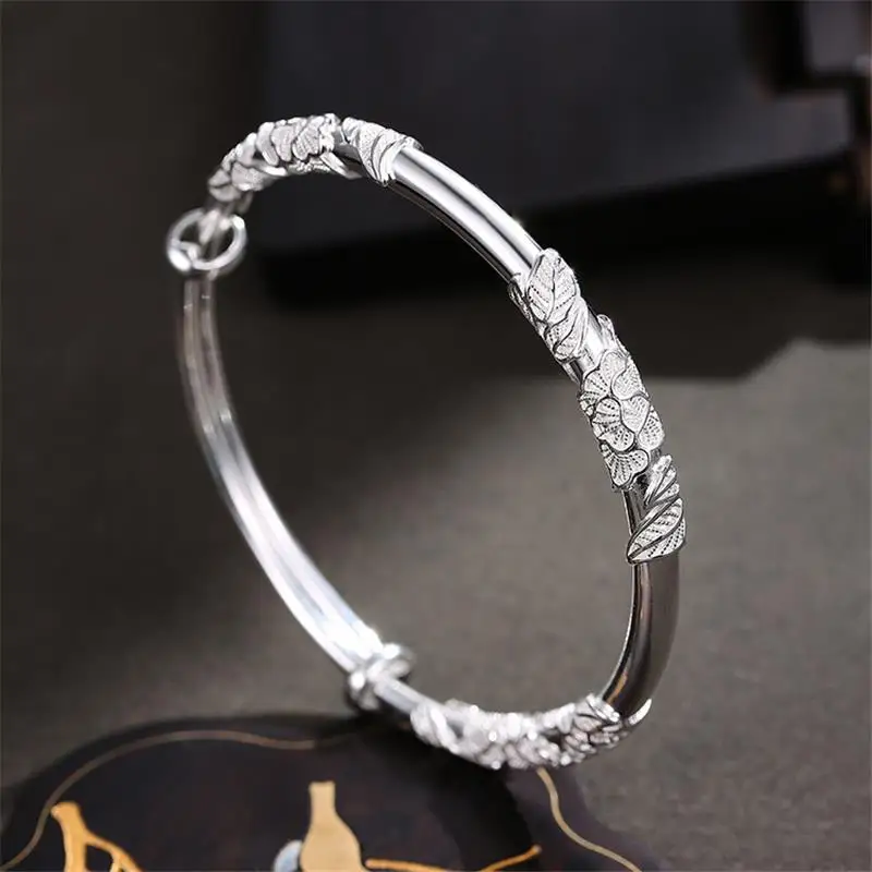 오리지널 디자이너 925 스털링 실버 예쁜 피는 꽃 팔 - Ethnic Fashion Design 리뷰 및 가격