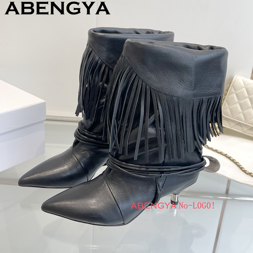 스웨이드 가죽 엣지 태슬 디자인 첼시 부츠 여성 패션  - Ethnic Fashion Design 리뷰 및 가격