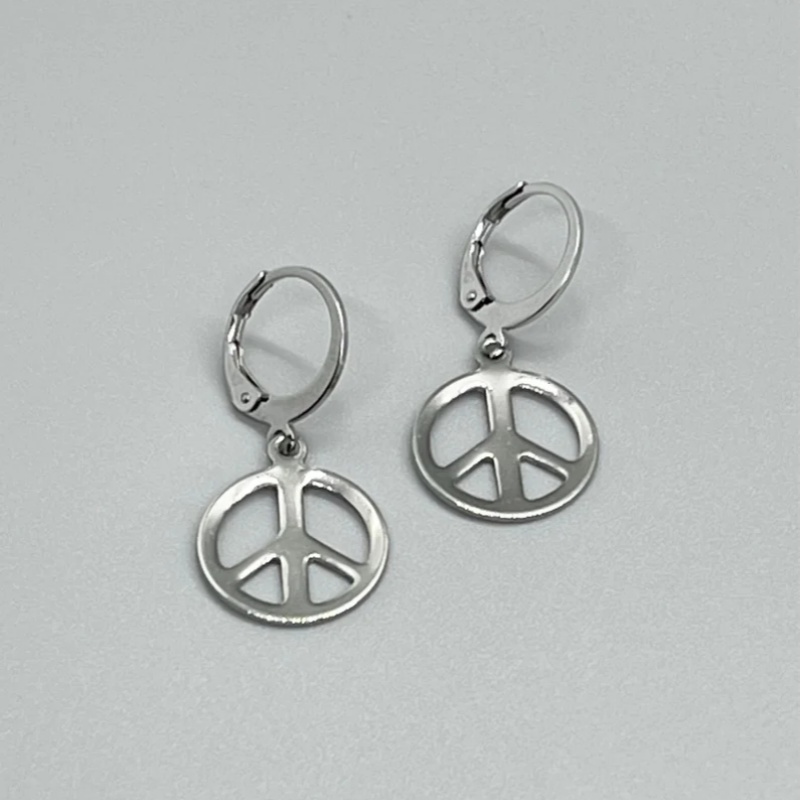 스테인레스 스틸 PEACE SIGN 레버백 귀걸이 ~  - Go Ethnic Fashion 리뷰 및 가격
