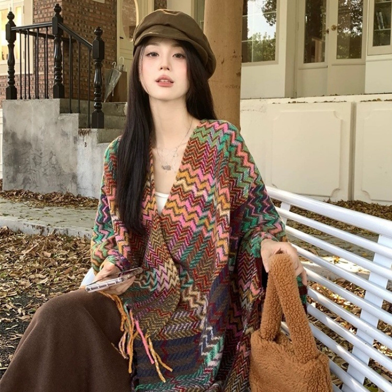 110*175cm 에스닉 스타일 여행 숄 - 두꺼운 프 - Go Ethnic Fashion 리뷰 및 가격