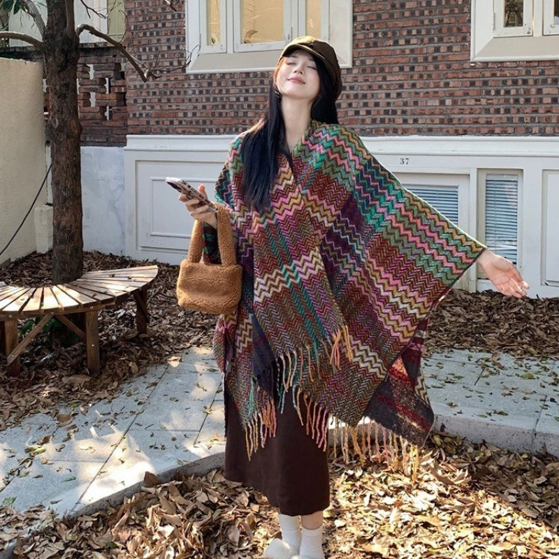 110*175cm 에스닉 스타일 여행 숄 - 두꺼운 프 - Go Ethnic Fashion 리뷰 및 가격