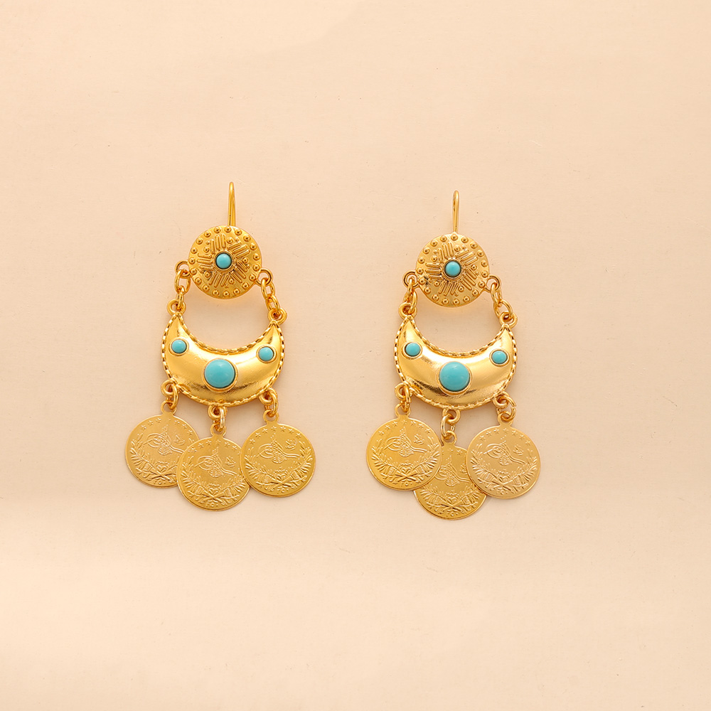 KDE 여성용 아랍 럭셔리 금화 프린지 귀걸이, 초승달 - Ethnic Fashion Co In 리뷰 및 가격