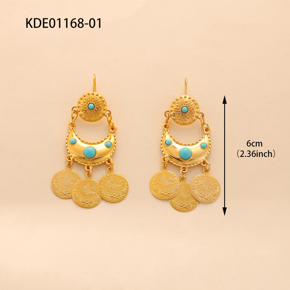 KDE 여성용 아랍 럭셔리 금화 프린지 귀걸이, 초승달 - Ethnic Fashion Co In 리뷰 및 가격