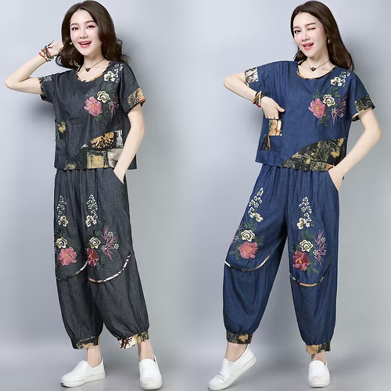 에스닉 스타일 플러스 사이즈 여성 정장 여름 신상 스플 - New Ethnic Fashion 리뷰 및 가격