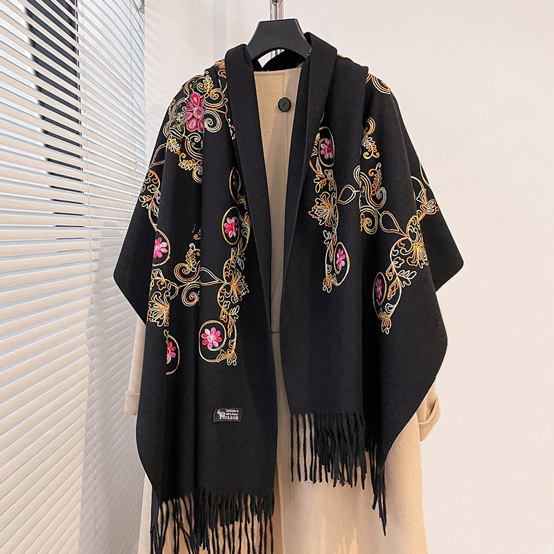 빈티지 에스닉 스타일 자수 망토 머플러 여행용 여성 태 - Go Ethnic Fashion 리뷰 및 가격